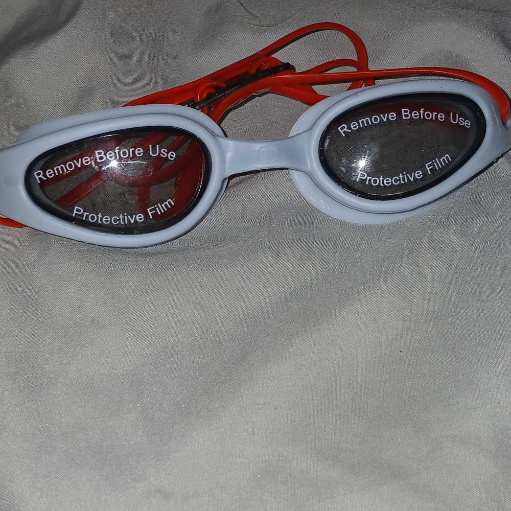 Source Unknown Red and Gray Swim Goggles